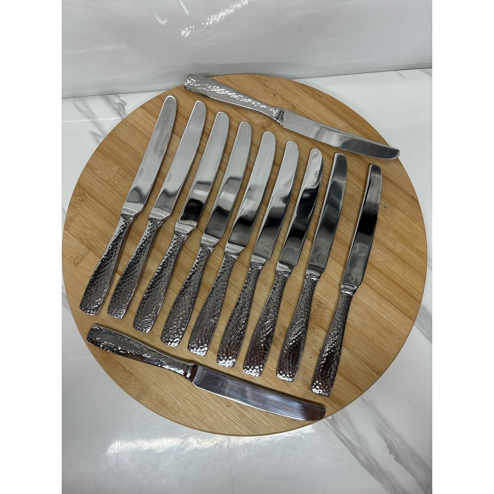 Godinger Castello Hammered Stainless Dinner Knives (11) Replacement‎ Flatware